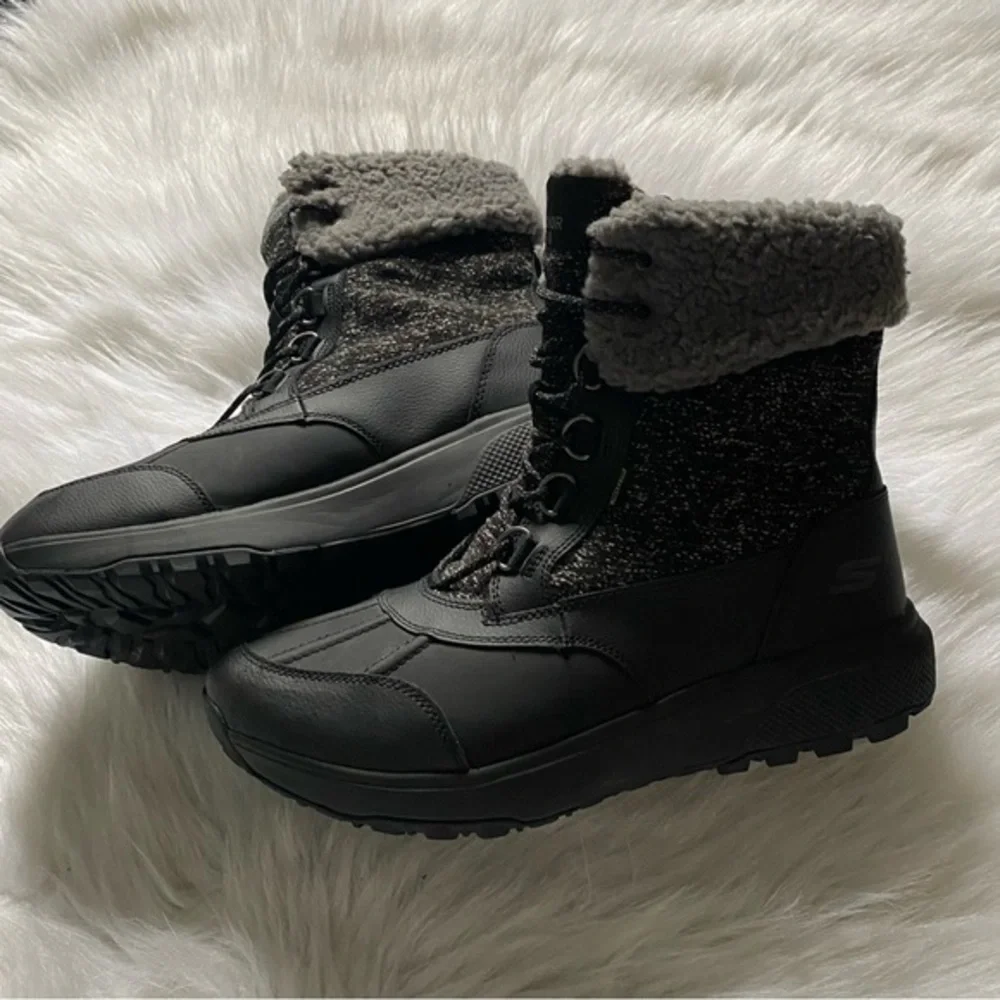 Skechers‎ Waterproof Boots Mens Size 13 (UK 12) Outdoor Ultra Leather Faux Fur